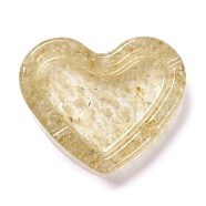 Resin with Natural Citrine Chip Stones Ashtray, Home OFFice Tabletop Decoration, Heart, 103x121x27mm, Inner Diameter: 96x60mm(DJEW-F015-03G)
