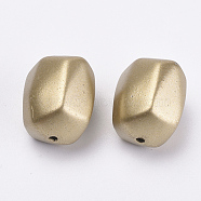 Plating Acrylic Beads, Matter Style, Golden Plated, 19x15x14.5mm, Hole: 1.5mm(X-OACR-S016-21)