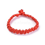 Nylon Thread Braided Cord Bracelets, Red String Bracelets, Red, 7-1/2 inch~7-5/8 inch(19~19.5cm), 7.5~8x3.5mm(BJEW-JB04339-02)