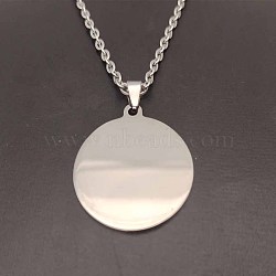 Stainless steel disc mirror necklace pendant pendant jewelry accessories(VE1814)
