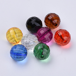 Transparent Acrylic Beads, Faceted, Round, Mixed Color, 20x19.5mm, Hole: 2.9mm, about 105pcs/500g(TACR-Q254-20mm-V)