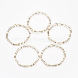 Alloy Pendants, Ring, Light Gold, 41~42.5x44~45x1.5mm, Hole: 2.5x1.5mm(PALLOY-S177-16A)