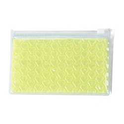PVC Bubble Out Bags, Zip Lock Bags, for Jewelry Storage, Jewelry Organizer Portable, Rectangle, Green Yellow, 15x10x0.7cm(ABAG-G011-01F)
