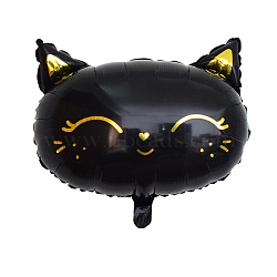 Cat Shape Aluminum Balloon, for Party Festival Home Decorations, Black, 4.4x4.8cm(ANIM-PW0004-06B)