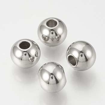 201 Stainless Steel Beads, Rondelle, Stainless Steel Color, 8x6mm, Hole: 3mm