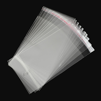 OPP Cellophane Bags, Rectangle, Clear, 15.5x8cm, Hole: 8mm, Unilateral Thickness: 0.035mm, Inner Measure: 10.5x8cm