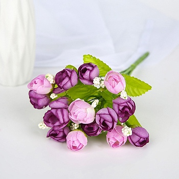 Plastic Eucalyptus Artificial Flower, for Wedding Party Home Room Decoration Marriage Accessories, Dark Orchid, 240mm