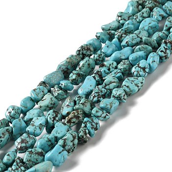 Natural Magnesite Beads Strands, Dyed & Heated, Chip, 8.5~14x7.5~9.5x4~7.5mm, Hole: 0.8mm, about 43~46pcs/strand, 15.16~15.35 inch(38.5~39cm)