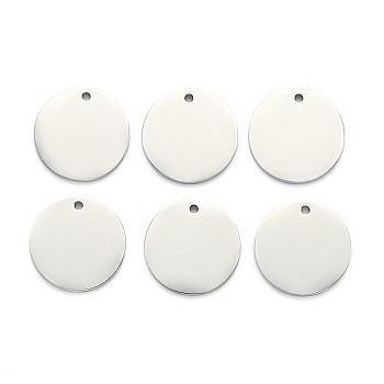 304 Stainless Steel Stamping Blank Tag Pendants, Flat Round, Stainless Steel Color, 16x1.5mm