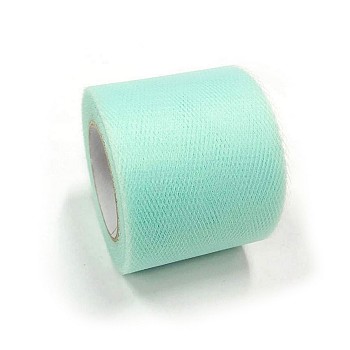 Deco Mesh Ribbons, Tulle Fabric, Tulle Roll Spool Fabric For Skirt Making, Pale Turquoise, 2 inch(5cm), about 25yards/roll(22.86m/roll)