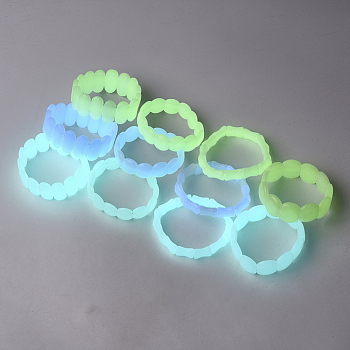 Synthetic Luminous Stone Stretch Bracelets, Mixed Shape, Mixed Color, 2 inch~2-1/8 inch(5~5.5cm)
