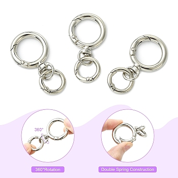 DIY Jewelry Making Findings Kit, Including Alloy Swivel Clasps, Zinc Alloy Spring Gate Rings, Platinum, 20~41x20~28.5x4~4.5mm