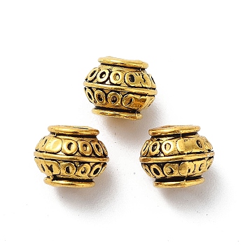 Tibetan Style Alloy Beads, Cadmium Free & Lead Free, Antique Golden, 8.5x6.5mm, Hole: 3.5mm