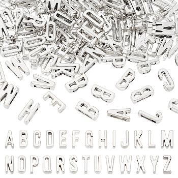 Tibetan Style Alloy Alphabet Slide Charms, Including Letter A~Z, Antique Silver, 10.8x7.4x1.8cm, 130pcs/box