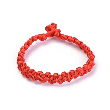Nylon Thread Braided Cord Bracelets, Red String Bracelets, Red, 7-1/2 inch~7-5/8 inch(19~19.5cm), 7.5~8x3.5mm