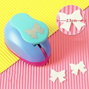 Plastic Paper Craft Hole Punches, Paper Puncher for DIY Paper Cutter Crafts & Scrapbooking, Random Color, Bowknot Pattern, 70x40x60mm