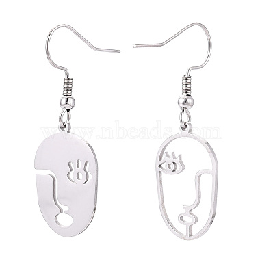 304 Stainless Steel Dangle Earrings(EJEW-N064-02P)-2
