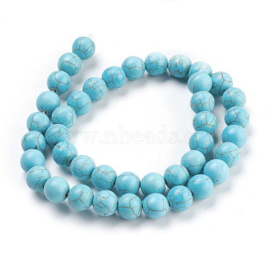 Chapelets de perles en turquoise synthétique(X-TURQ-S192-10mm-2)-2