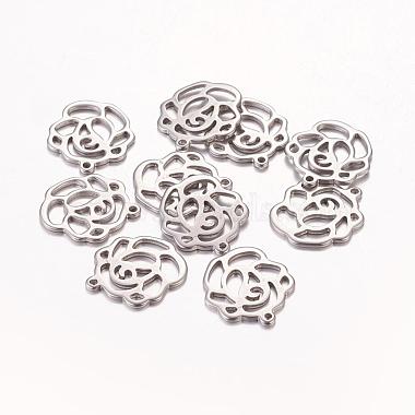 Original Color Flower Rose Charms 201 Stainless Steel Pendants(X-STAS-G029-15)-2