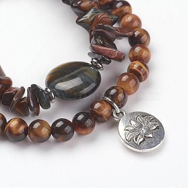 Бусины из тигрового ожерелья обручальные браслеты и серьги(SJEW-JS00905-02)-3