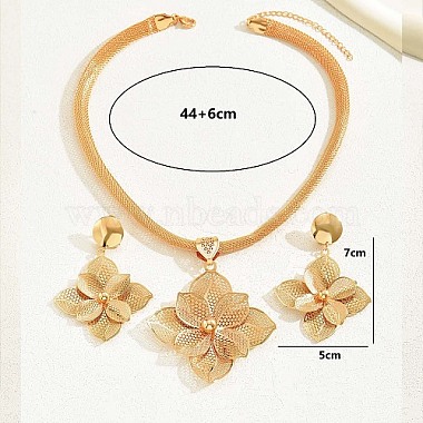 ensemble de bijoux de mariage en fer à fleurs en filigrane pour femmes(PP4432-1)-4
