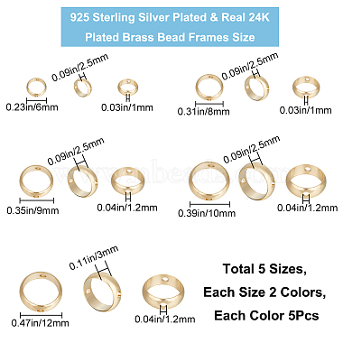 50Pcs 10 Styles Brass Beads Frames(KK-CN0002-56)-2