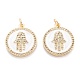 Real 18K Gold Plated Brass Micro Pave Clear Cubic Zirconia Pendants(ZIRC-M114-50G-01)-1