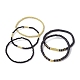 5Pcs 5 Style Polymer Clay Disc & Synthetic Hematite & Seed Beaded Stretch Bracelets Set(BJEW-JB09685-02)-4
