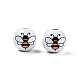 Bees Theme Printed Wooden Beads(WOOD-D006-05A)-1