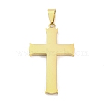 PVD Vacuum Plating 304 Stainless Steel Pendants, Long-Lasting Plated, Cross Charm, Religion, Golden, 46x28x3mm, Hole: 9.4x4.7mm(STAS-Z080-10G)