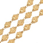 5M 304 Stainless Steel Footprint Link Chains, Soldered, with Spool, Ion Plating(IP), Long-Lasting Plated, Real 18K Gold Plated, 10.5x7x2.5mm, about 16.40 Feet(5m)/Roll(SA-CBA7953-14G)