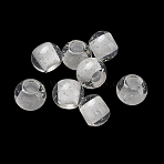 Transparent Resin European Beads, with Glitter Sequins, Rondelle, Large Hole Beads, Clear, 12x9.5mm, Hole: 4.8mm(RESI-F073-19)