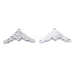Non-Tarnish 201 Stainless Steel Chandelier Components Links, Flower, Stainless Steel Color, 20x40x1.5mm, Hole: 2mm(STAS-N098-211P)