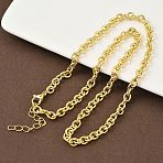 5MM Brass Cable Chain Necklaces for Women, Rack Plating, Long-Lasting Plated, Lead Free & Cadmium Free, Real 18K Gold Plated, 17.64 inch(44.8cm)(NJEW-K271-12G)