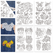 4 Sheets 11.6x8.2 Inch Stick and Stitch Embroidery Patterns, Non-woven Fabrics Water Soluble Embroidery Stabilizers, 297x210mmm(DIY-WH0455-024)