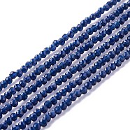 Transparent Glass Beads Strands, Faceted, Round, Medium Blue, 2mm, Hole: 0.6mm, about 182~201pcs/strand, 14.57~15.24 inch((37~38.7cm)(GLAA-C019-01A-08)