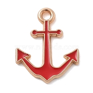 Alloy Pendants, with Enamel, Navy Style Charms, Anchor & Helm, 18x14.5x1.5mm, Hole: 1.8mm(ENAM-D285-05KCG-02B)