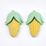 Autumn Theme Resin Cabochons, Maize, Yellow, 23x14.5x5.5mm(CRES-T010-84)