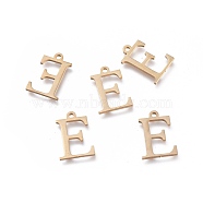 304 Stainless Steel Charms, Greek Alphabet, Golden, Letter.E, 13.8x9.5x1mm, Hole: 1.2mm(STAS-K215-01G)