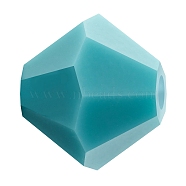 Preciosa&reg Crystal Beads, Czech Crystal, Bicone(451 69 302 Rondelle), 63030 Turquoise, 5mm, Hole: 1mm(Y-PRC-BA5-63030)