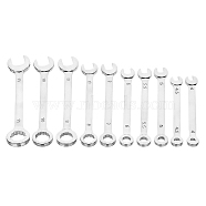 Iron Ratcheting Combination Wrench Sets, 10-Piece, for Home Appliances, Machinery Maintain , Platinum, 98x20x4mm, 10pcs/set(TOOL-CA0001-01)