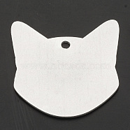 Aluminium Big Pendants, Laser Cut Big Pendants, Stamping Blank Tag, Fox, Silver, 51x51x1.5mm, Hole: 4mm(ALUM-N001-06A)