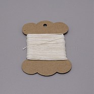 Wax Cord, with Craft Paper Cards, Flat, for Bracelet Making, Floral White, 1mm, about 32.81 Yards(30m)/Card(YC-WH0010-01N)