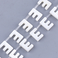 Natural Freshwater Shell Beads, Top Drilled Beads, White, Letter.E, 10x6.5x3mm, Hole: 0.8mm(SHEL-T012-59E)