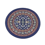 Turk Style Round Carpet Woven Floor Mat, for 1:12 Mini Doll House, Steel Blue, 160mm(PW-WG98111-04)