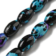 Spray Painted Synthetic Turquoise Beads Strands, Oval, Dark Turquoise, 8.5x5.5mm, Hole: 1.2mm, about 50pcs/strand, 16.73''(42.5cm)(G-E617-B07-02B)