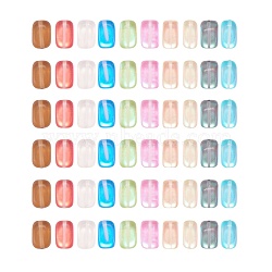60Pcs 10 Colors Synthetic Moonstone Beads Strands, Holographic Beads, Cuboid, Frosted, Mixed Color, 11x7x7mm, Hole: 1mm(G-SZ0001-04)