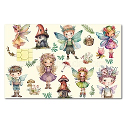 PVC Plastic Waterproof Card Stickers, Self-adhesion Card Skin for Bank Card Decor, Rectangle, Angel & Fairy, 186.3x137.3mm(DIY-WH0432-053)