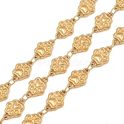 5M 304 Stainless Steel Footprint Link Chains, Soldered, with Spool, Ion Plating(IP), Long-Lasting Plated, Real 18K Gold Plated, 10.5x7x2.5mm, about 16.40 Feet(5m)/Roll(SA-CBA7953-14G)