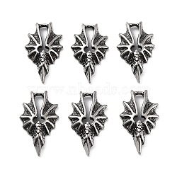 316 Surgical Stainless Steel Pendants, Bat Charm, Antique Silver, 23x13x3mm, Hole: 6x2mm(STAS-K276-22AS)
